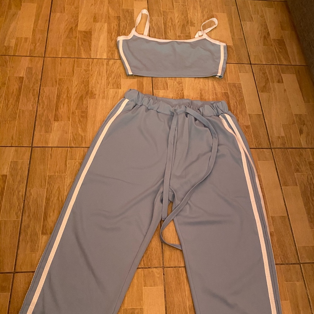 Cute Light Blue Top and Sweatpants